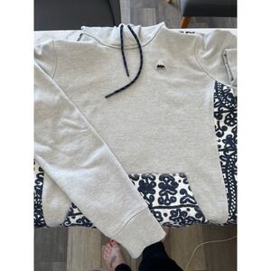 Burton Durable Goods Hoodie Sweatshirt Gray Black Print Pocket Size S‎